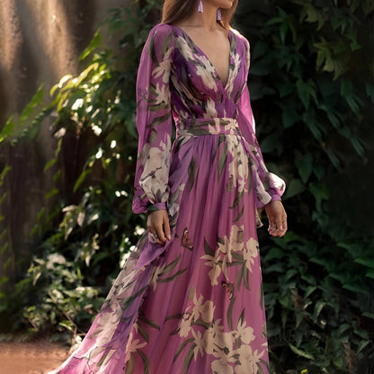 Rachel | Women’s Lightweight Floral Chiffon Dress with Flowy Fit - Image 2