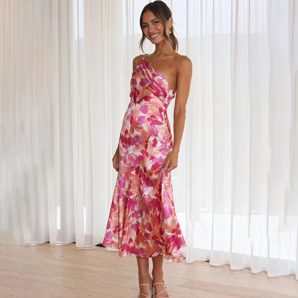 Madison | Elegant Asymmetrical Floral Midi Dress for Every Occasion - Image 2