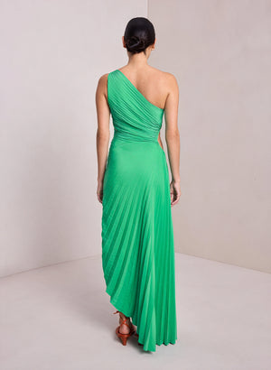Kvinders Kjole – Enkeltskuldret Plisseret, Asymmetrisk Kant, Elegant Stil-83236-0824c94f-37d9-455b-a0e8-98abdc40c12e