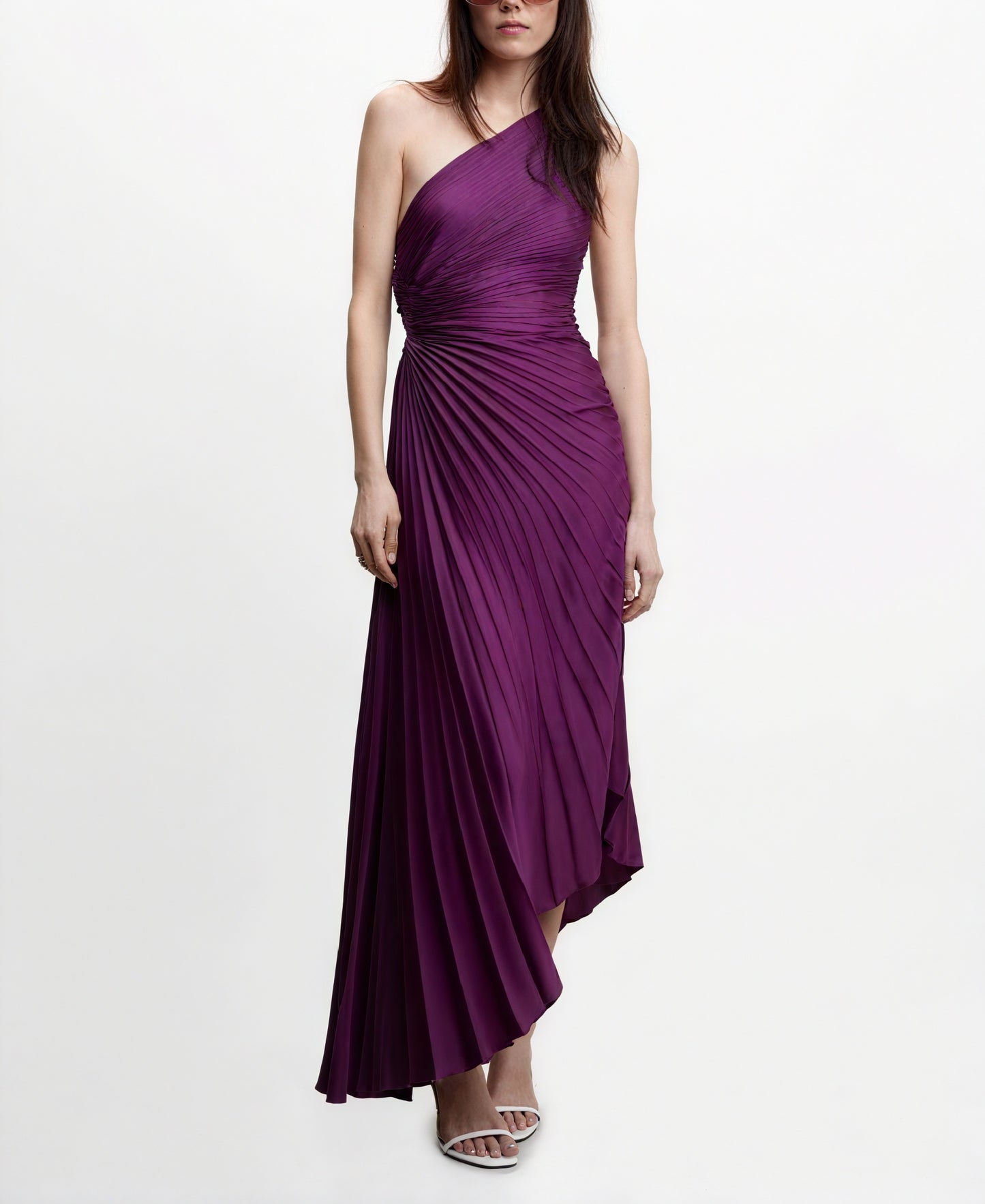Kvinders Kjole – Enkeltskuldret Plisseret, Asymmetrisk Kant, Elegant Stil-83236-03e8e0f9-d099-455f-9a83-db2c4d8dd783