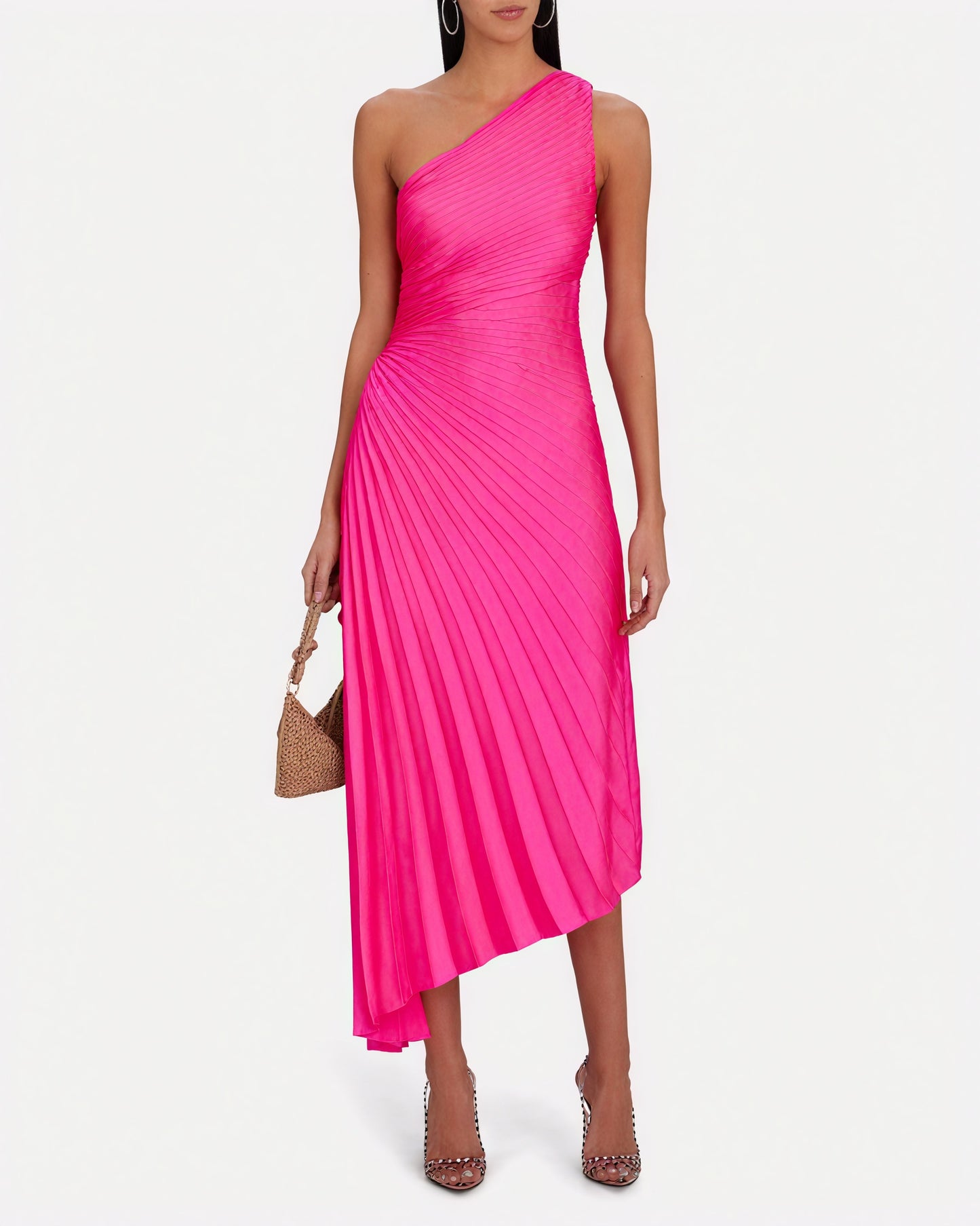 Kvinders Kjole – Enkeltskuldret Plisseret, Asymmetrisk Kant, Elegant Stil-83236-1201e41f-f140-4a7d-93ce-82e6321c6bb6
