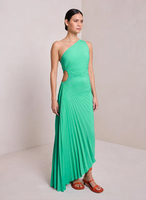 Kvinders Kjole – Enkeltskuldret Plisseret, Asymmetrisk Kant, Elegant Stil-83236-7b2101ea-9ee6-45e6-acd7-31d880f760c3