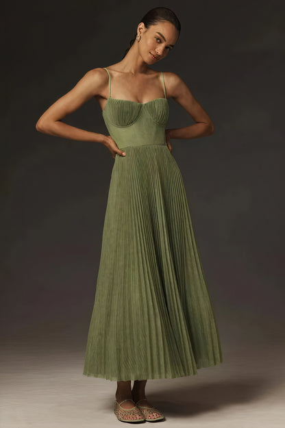 Winnie | Elegant Pleated Fit & Flare Midi Dress - Image 1