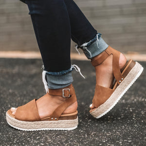Platform Espadrille Sandaler til Kvinder med Ankelrem og Åben Tå – Ideel til Sommer og Casual Elegance-83252-e4f382a4-74bb-49f9-a534-378ff42e17d2