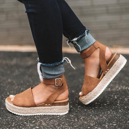 Platform Espadrille Sandaler til Kvinder med Ankelrem og Åben Tå – Ideel til Sommer og Casual Elegance-83252-e4f382a4-74bb-49f9-a534-378ff42e17d2