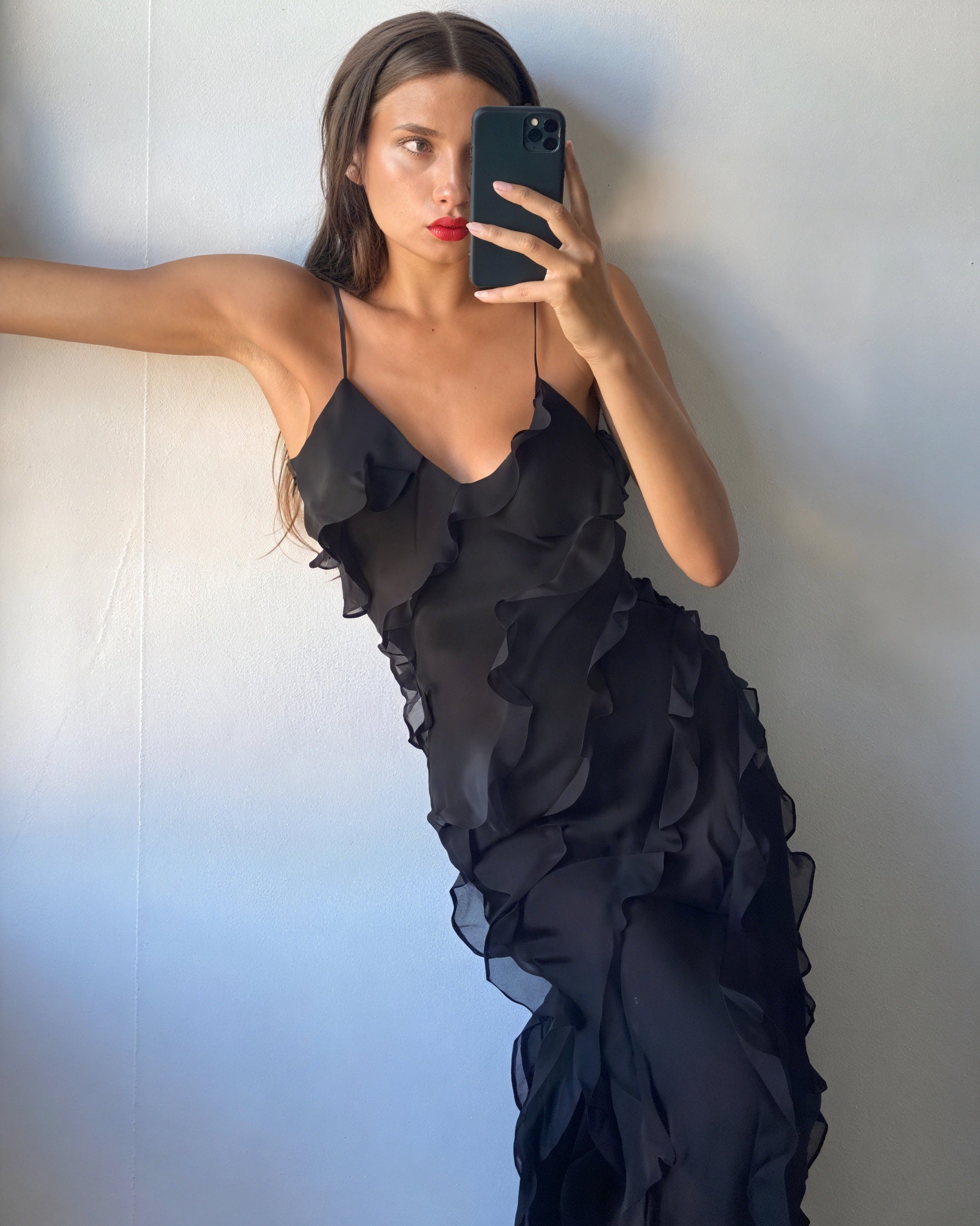 Norideen Women's Maxi Dress – Flowing Silhouette, Ruffle Detailing, Spaghetti Straps-83279-1fe5ddf1-3c7c-48fd-a83d-a609808a0958