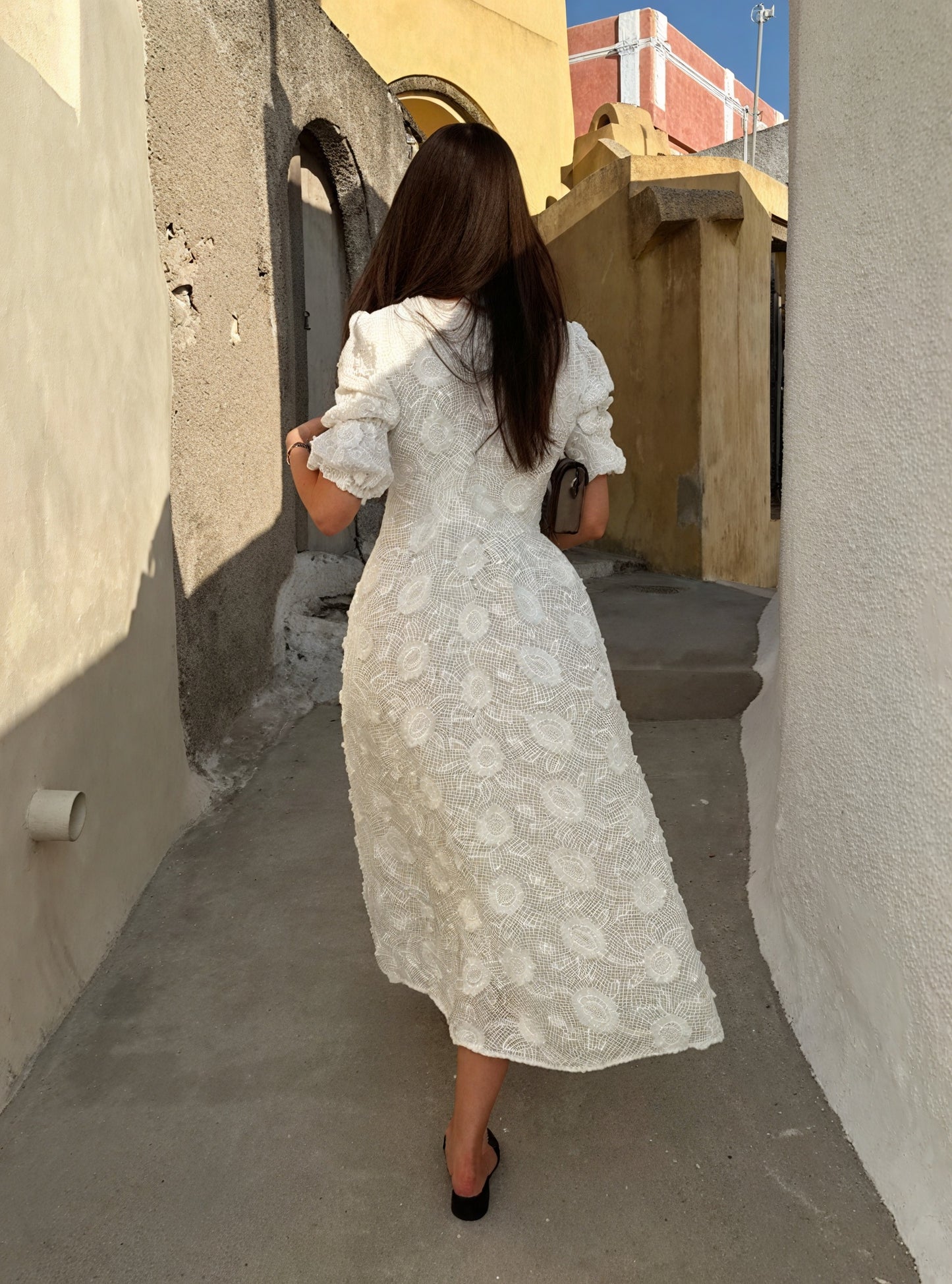 Norideen Women's White Embroidered Button-Down Short Sleeve Midi Dress-83314-a5df94c8-79b8-4914-8dd1-d50fffe74621
