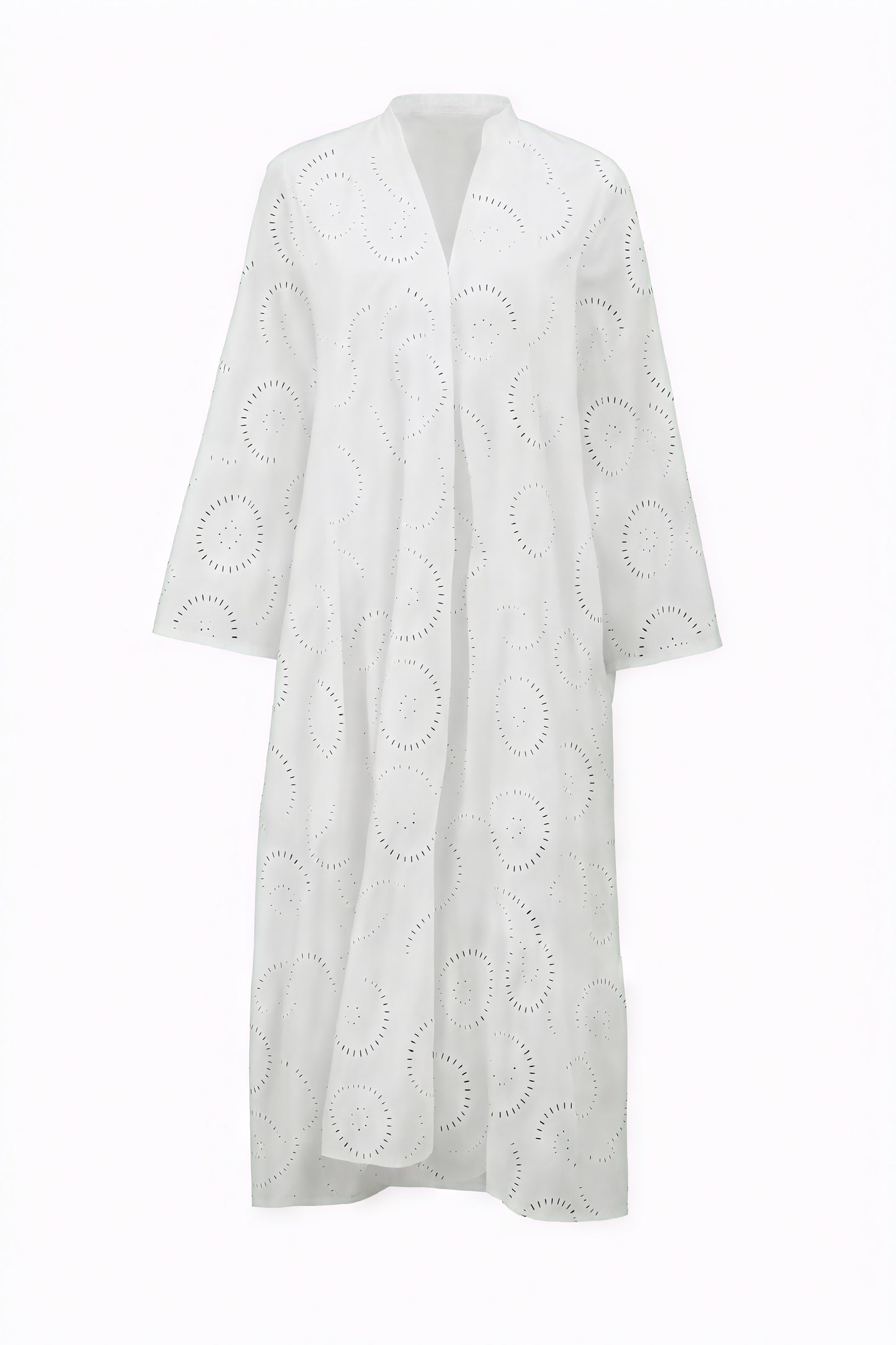 Norideen Dame Øje Blusekjole – V-hals, ¾-ærmer, Knapper, Let Stof S-XL-83323-d901f975-ff45-46e9-a7af-5162386a80c7