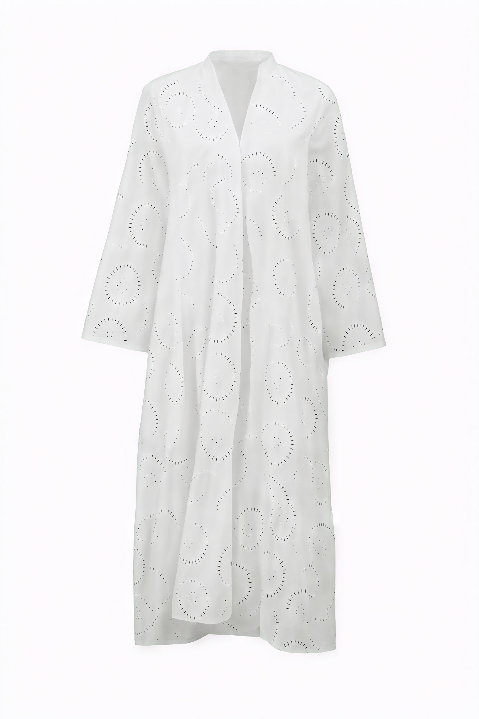 Norideen Dame Øje Blusekjole – V-hals, ¾-ærmer, Knapper, Let Stof S-XL-83323-d901f975-ff45-46e9-a7af-5162386a80c7