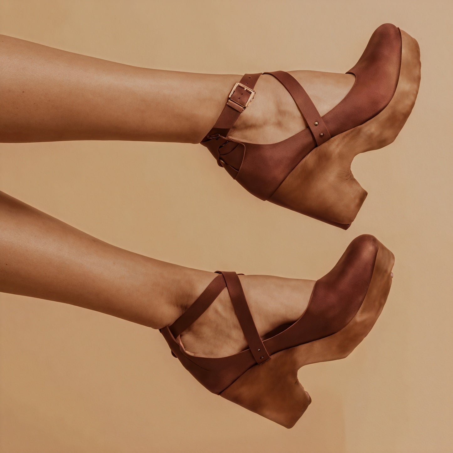 Dame Platform Sandal – Læder, Træsål, Ankelrem Lukning-83366-f01bc4d3-d608-47ec-b5ce-dfbd88d9b59b