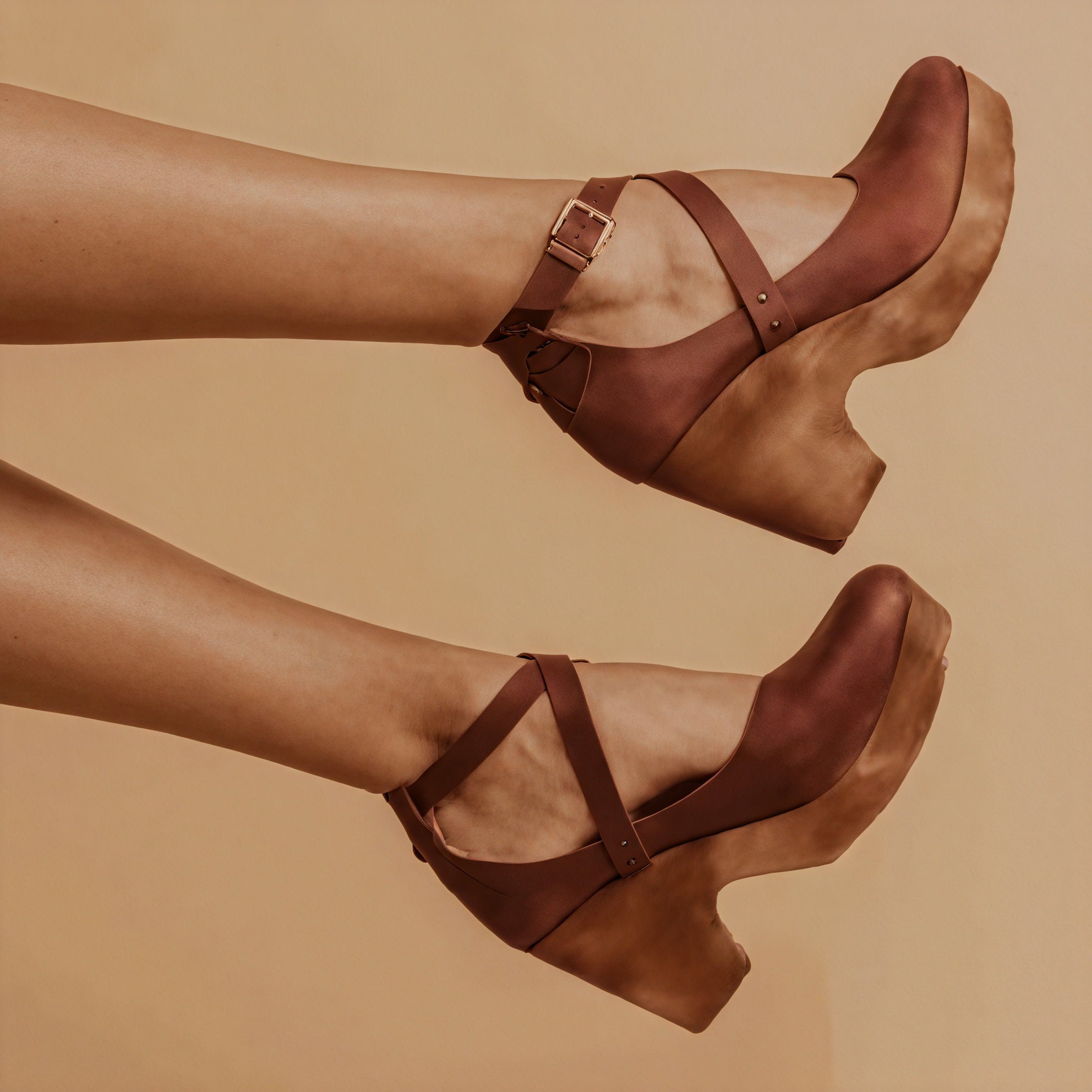 Dame Platform Sandal – Læder, Træsål, Ankelrem Lukning-83366-f01bc4d3-d608-47ec-b5ce-dfbd88d9b59b