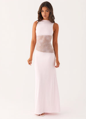 Dame Maxi Kjole – Ærmeløs med Blondepanel, Elegant Feststil-83478-c1e3a9b6-cfa3-4458-9e0e-1f8c09d77774