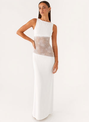 Dame Maxi Kjole – Ærmeløs med Blondepanel, Elegant Feststil-83478-65a381ee-310d-48de-8ec6-49a8ec170033