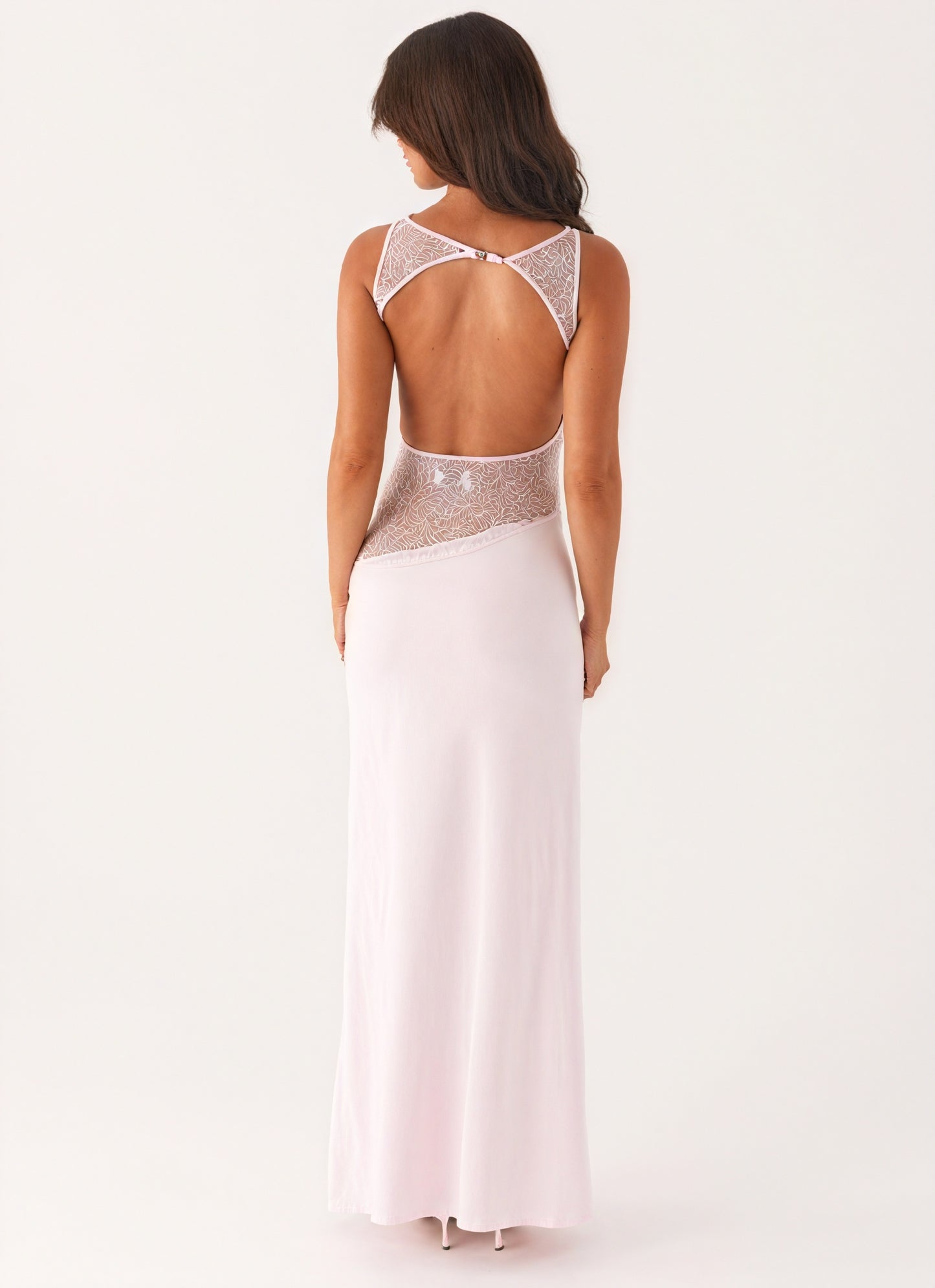 Dame Maxi Kjole – Ærmeløs med Blondepanel, Elegant Feststil-83478-b452231f-7f30-45fb-b826-9986e8f14e3d