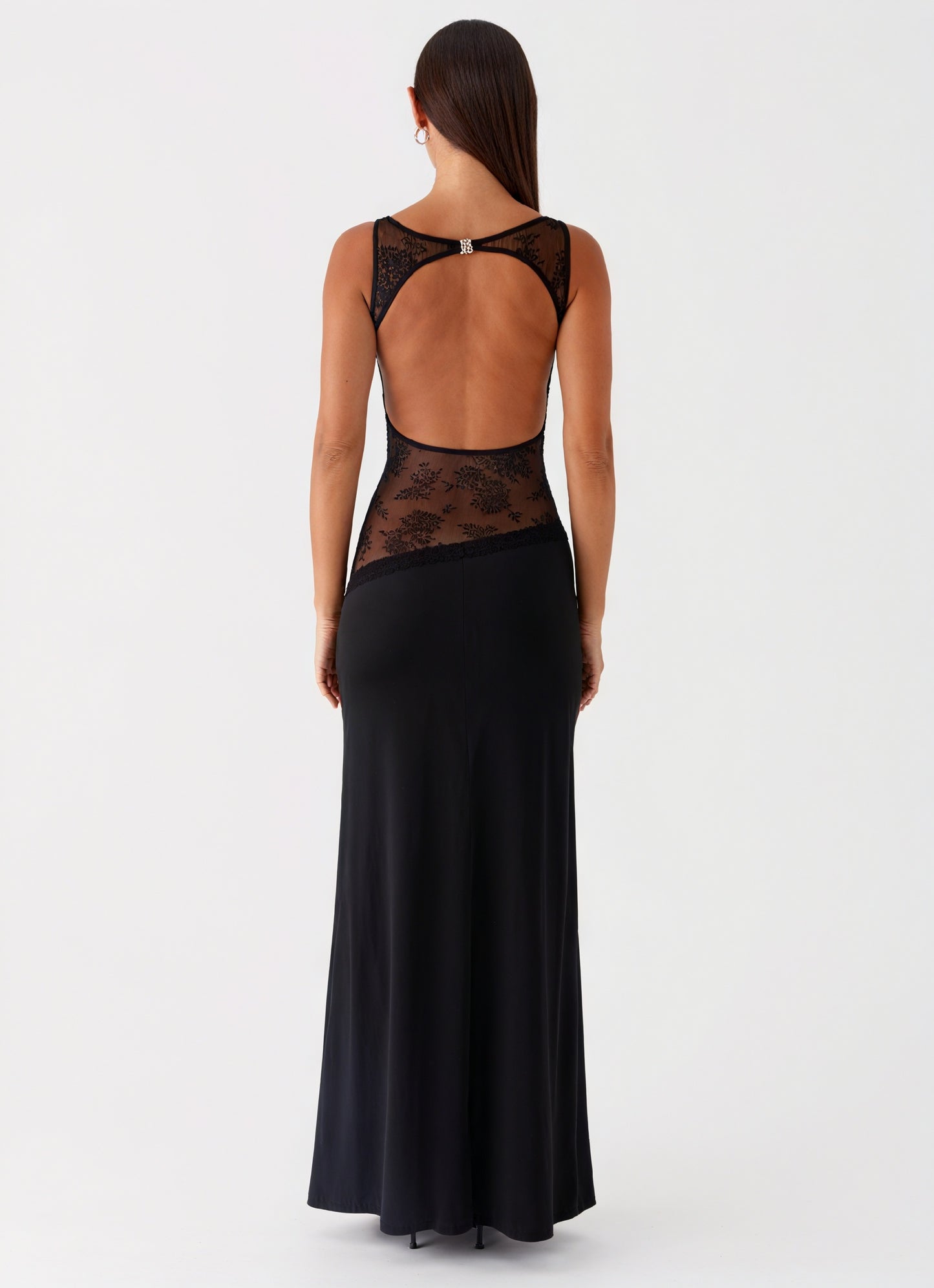 Dame Maxi Kjole – Ærmeløs med Blondepanel, Elegant Feststil-83478-e30c5733-0e8e-4f6e-b37b-ca5f57d8ee74