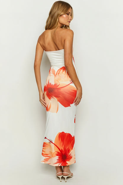 Kvinder Stropløs Maxikjole – Blomstret Sommerkjole, Let & Luftig-83497-f79b27dd-82f9-437b-8b4f-a9200268d1b8