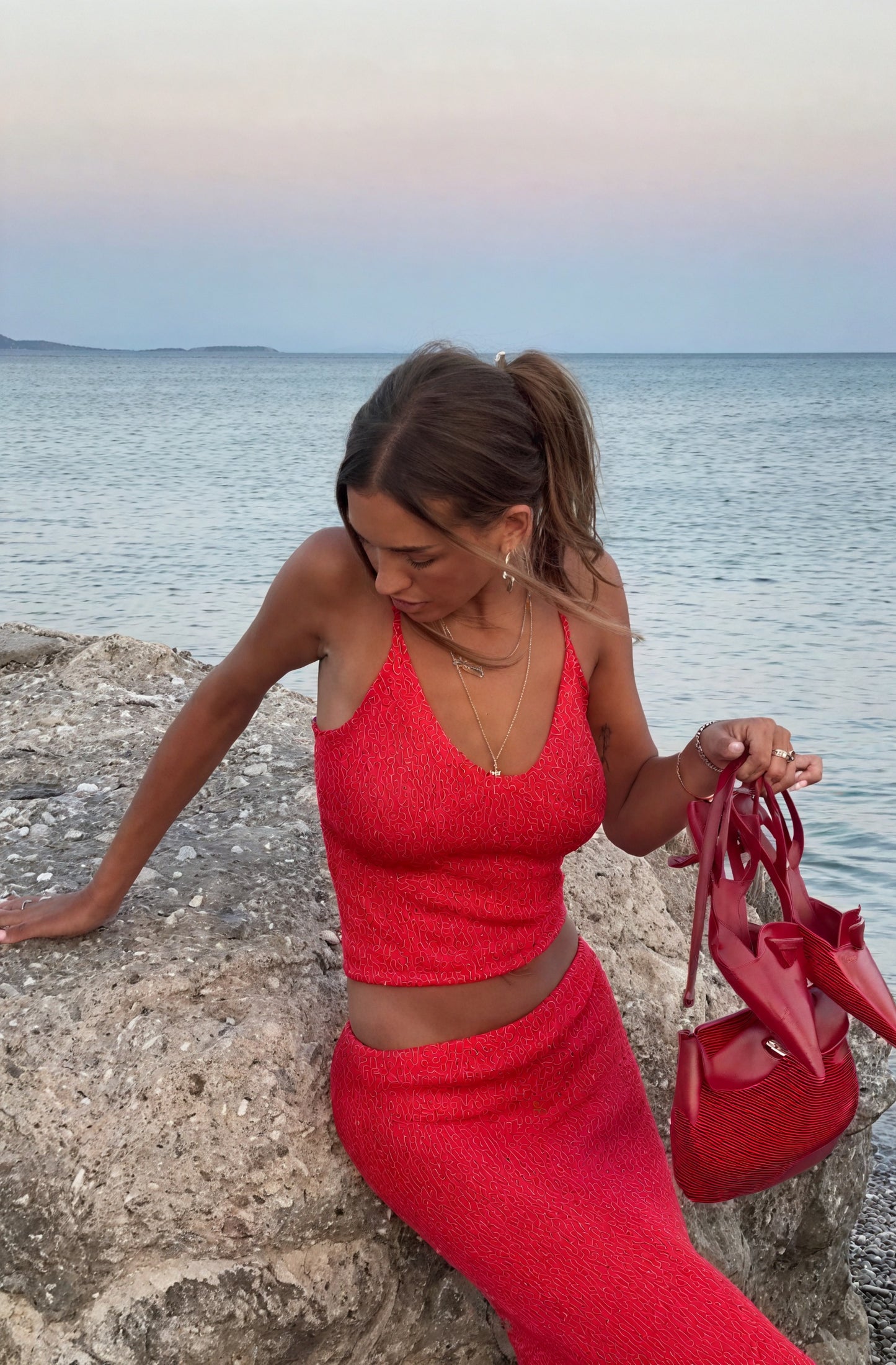 Kvinder Glitrende Todelt Sæt – Spaghetti Top & Maxi Nederdel, Festlig Stil-83554-1c13acdf-937e-4248-8bbb-39856680d3c1