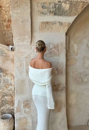 Dame Tekstureret Off-Shoulder Kjole – Lange Ærmer, Elegant Sæt-83558-106ac2fb-a48c-4a22-92dc-d8bf08ba74c5