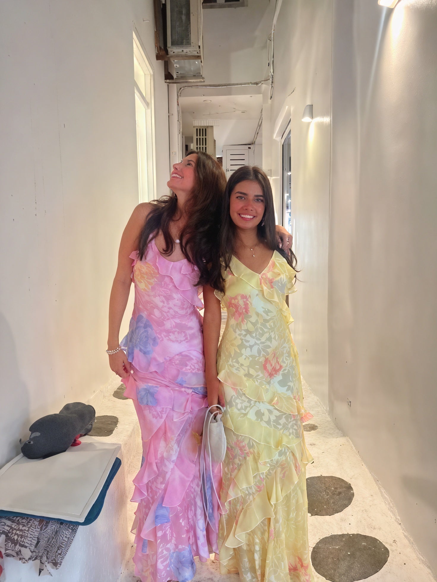 Dame Blomstret Kjole med Spaghettistropper og Flæsedetaljer-83560-c8ecf06b-9984-4b18-8b42-bdc5dd1ac79d