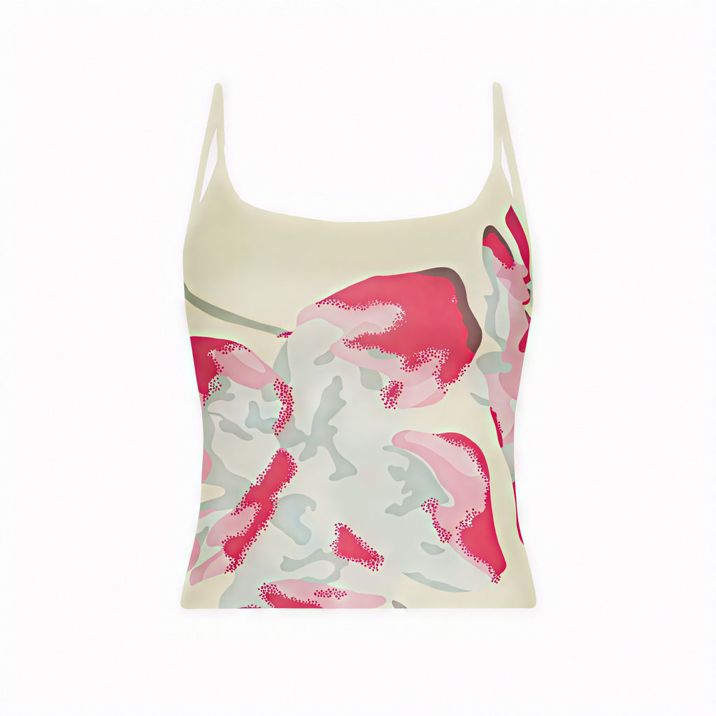 Dame Kjole – Blomstret Top, Spaghetti Stropper, Ruched Asymmetrisk Skørt, Norideen-83580-e654a0a1-c5f9-4f5e-9b87-de58b004de70