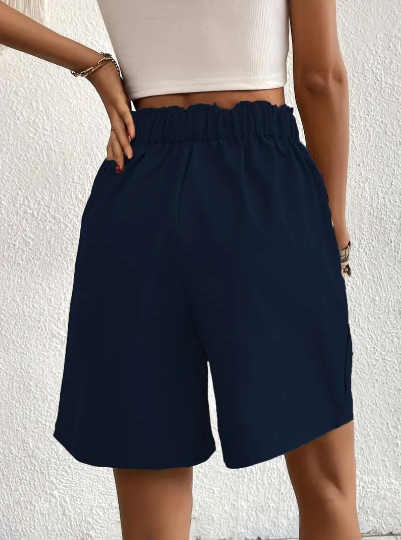 Kvinders Shorts – Højtaljede Plisserede med Funktionelle Lommer, Elegant Stil-82558-8369a4ca-1d25-4307-b8d2-4fe877935813