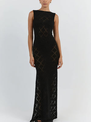 Women's Sleeveless Maxi Knit Dress – Open Knit Design-83712-bc0766b8-941b-4d04-99ef-3a870b2138f8