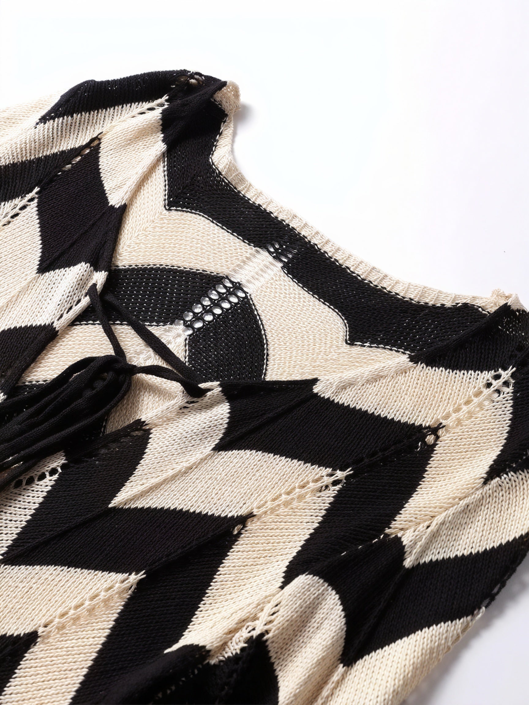 Kvinder Strikkjole – Chevron Mønster, Langærmet, Elegant Design-83785-1f66fb26-1f63-4b3a-ade9-f6b36807cc72