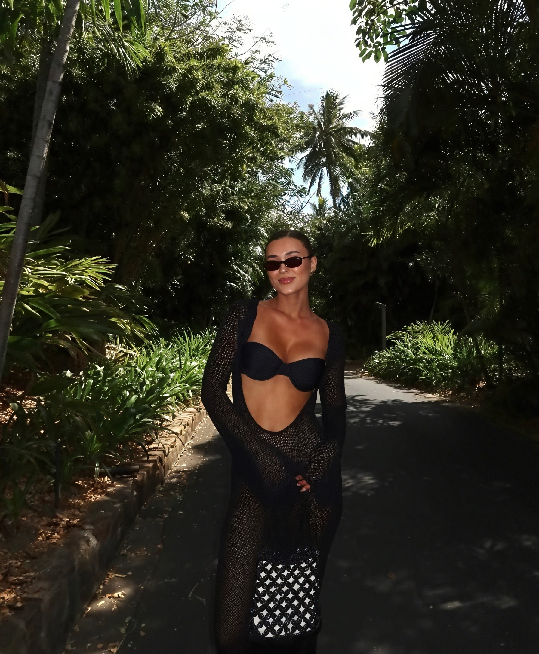 Women's Maxi Dress – Sheer Knit, Long Sleeve, Lightweight-83806-9e3185a4-ddf7-4b71-b48b-ec743360f594