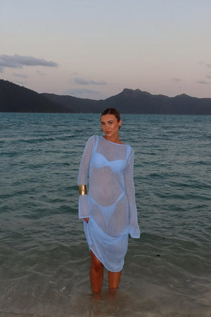 Women's Maxi Dress – Sheer Knit, Long Sleeve, Lightweight-83806-5d76dba6-a308-404c-b5ba-df688b9ead48