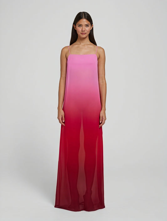Dame Maxikjole – Ombre Farvegradient, Ærmeløs, Spaghettistropper-83812-d63d2dce-925f-4ae6-b6a2-b1afad055bd3