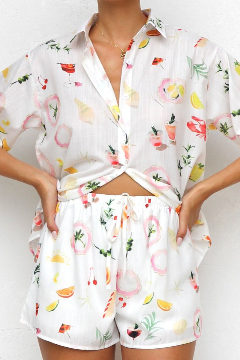 Sommer Pyjamas Sæt med Let Print