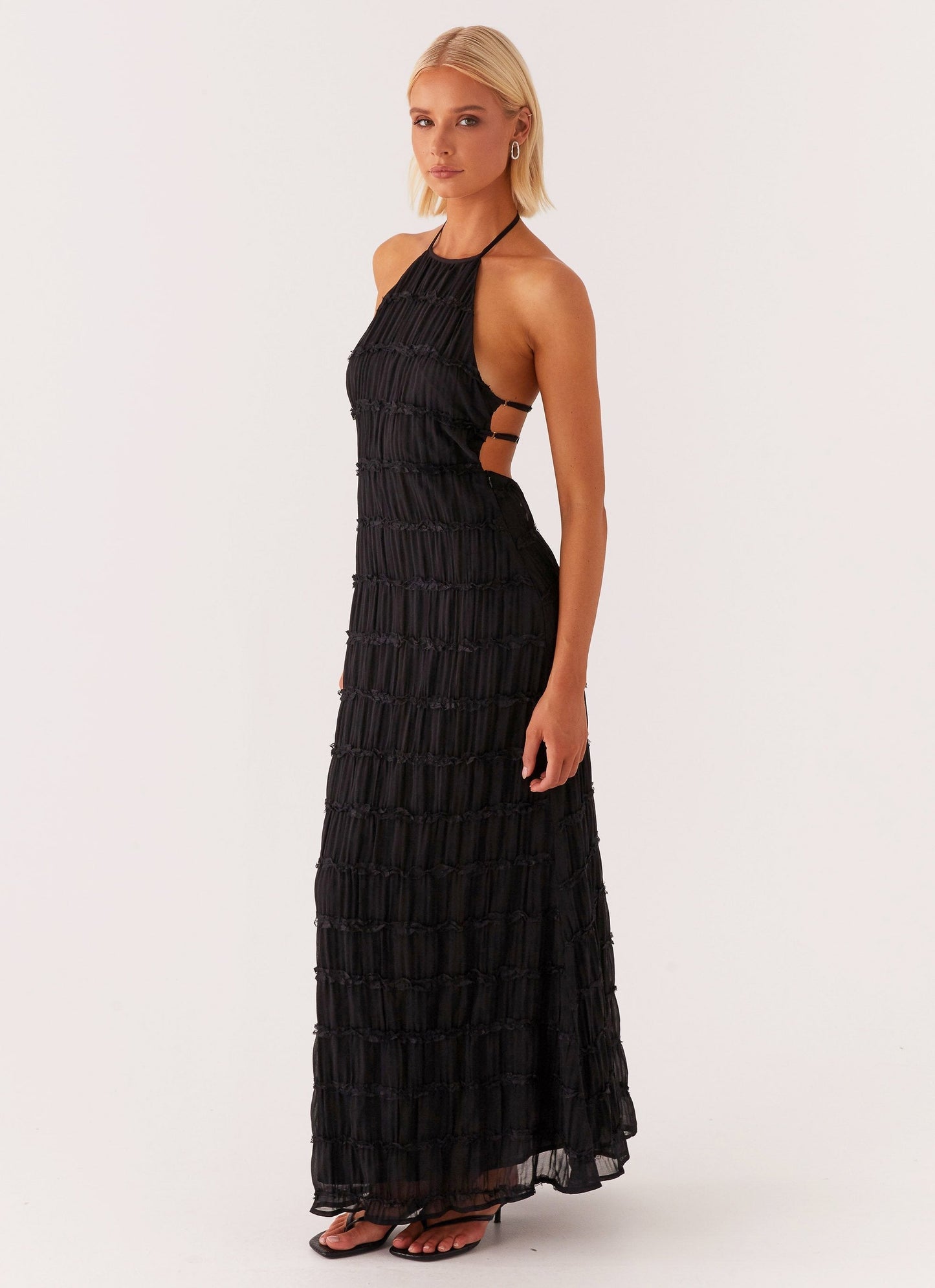 Kvinde Maxi Kjole – Halterneck, Tekstureret Stof-83499-866dba17-ae73-4158-89b0-0af3908ba66c