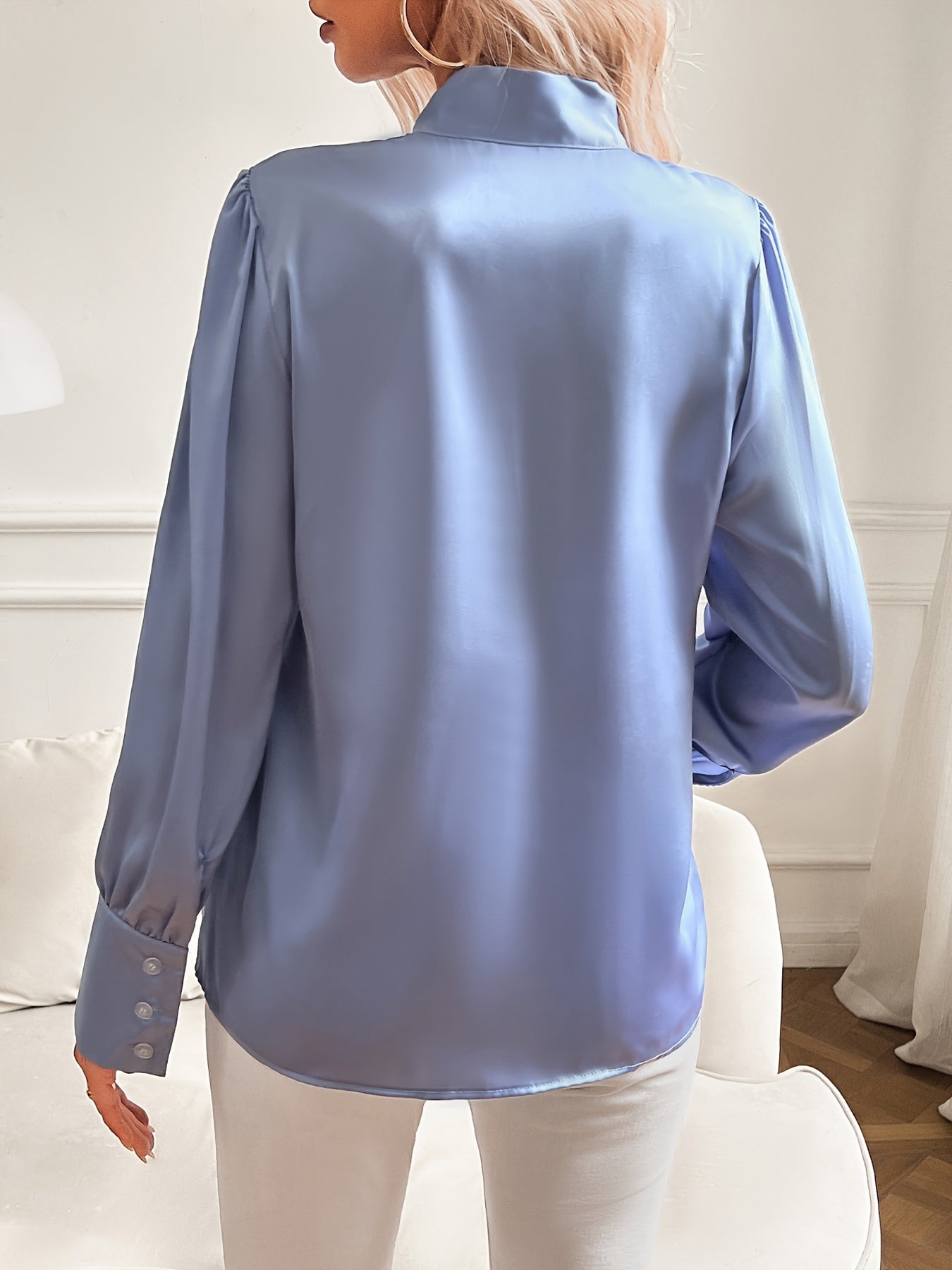 Sløjfe Bluse med Pufærmer
