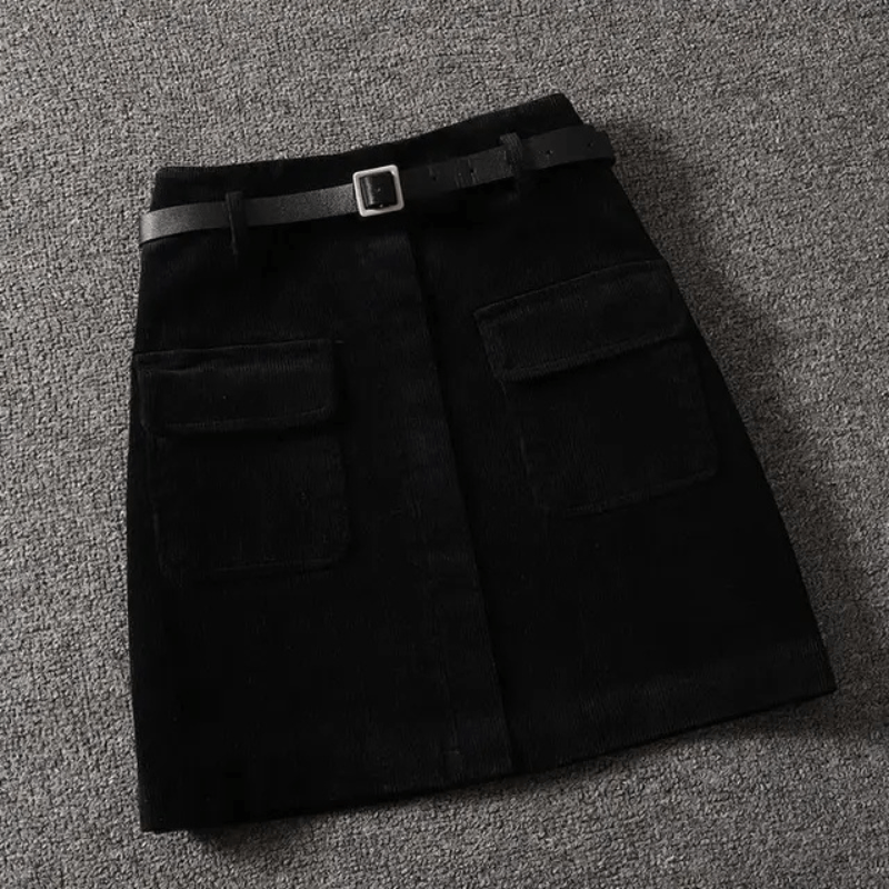 A-line Nederdel med Høj Talje og Bælte