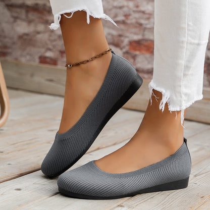 Slip-On Ballerinaer med Strik og Komfort