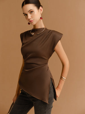 Sage | Elegant & Asymmetrical Top with Sculptural Details - Image 2