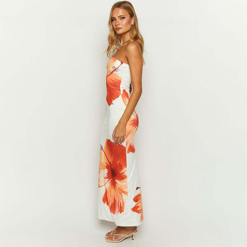 Kvinder Stropløs Maxikjole – Blomstret Sommerkjole, Let & Luftig-83497-8bd39f41-7b3b-4c31-b372-61c4b65cce48
