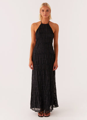 Kvinde Maxi Kjole – Halterneck, Tekstureret Stof-83499-8dd34d77-feea-47a2-9a3c-90e1ed920d30