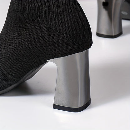 Moderne Strik Ankelstøvler med Hæl