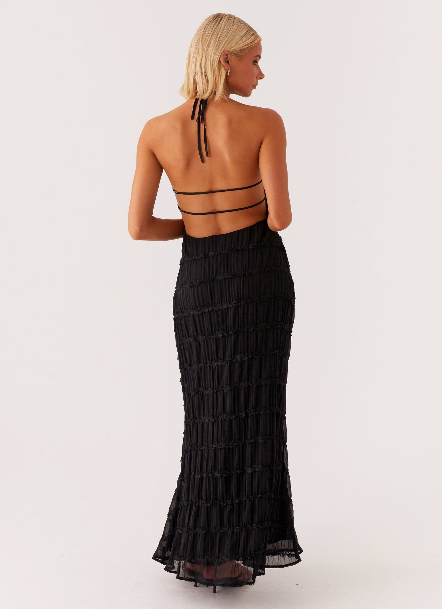 Kvinde Maxi Kjole – Halterneck, Tekstureret Stof-83499-917ce8d3-c617-4424-a614-099e81b74ced