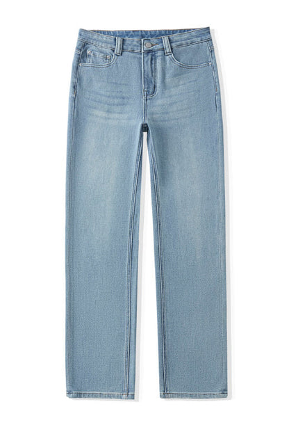 Ribstrikket Top & Jeans - Højtaljede
