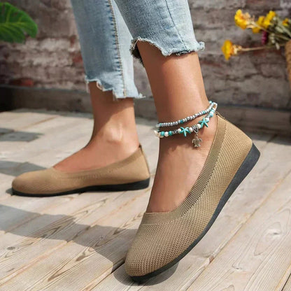 Slip-On Ballerinaer med Strik og Komfort