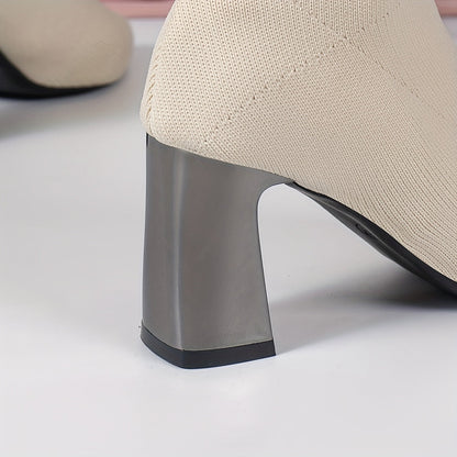 Moderne Strik Ankelstøvler med Hæl