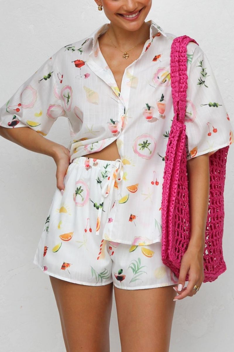 Sommer Pyjamas Sæt med Let Print