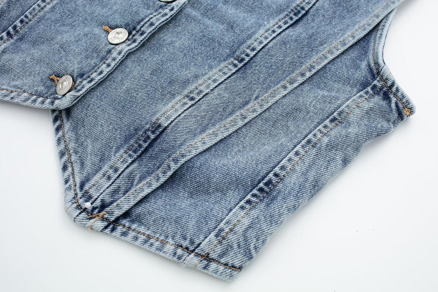 Skræddersyet Denim Vest - V-udskæring
