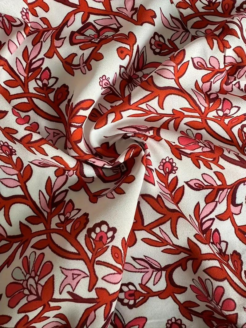 Blomstret Maxikjole med V-hals, Korte Ærmer og Bindebånd i Taljen – Perfekt til Sommer, Strand og Havefester-82359-9b0663cf-cd3c-48b7-9b2a-ec9fbc3c40f7