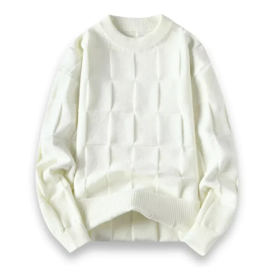Sven | Herren Gemütlicher Strickpullover mit Quadratmuster für den Winter - Elle Zürich