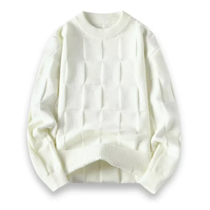 Sven | Herren Gemütlicher Strickpullover mit Quadratmuster für den Winter - Elle Zürich