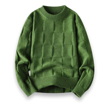 Sven | Herren Gemütlicher Strickpullover mit Quadratmuster für den Winter - Elle Zürich