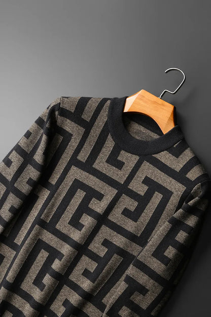 David | Herren Strickpullover mit geometrischem Muster - Elle Zürich